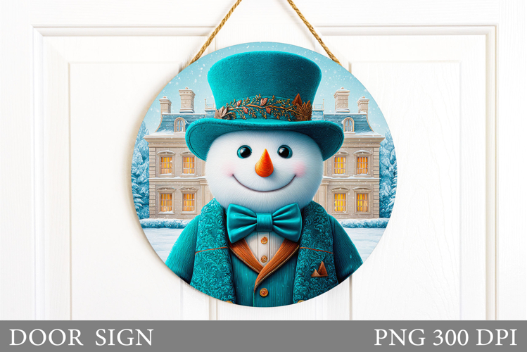 Christmas Snowman Door Sign. Christmas Door Sign Design