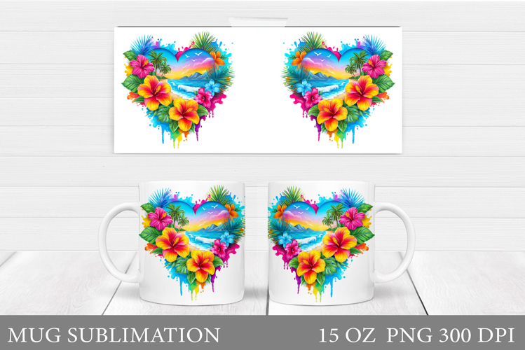 Sea Mug Wrap Design. Sea Sublimation