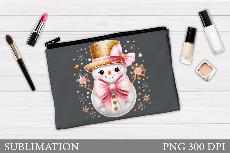 Snowman Cosmetics Bag. Christmas Makeup Bag Sublimation