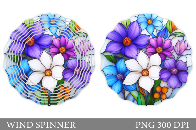 Flowers Wind Spinner Design. Floral Wind Spinner Sublimation
