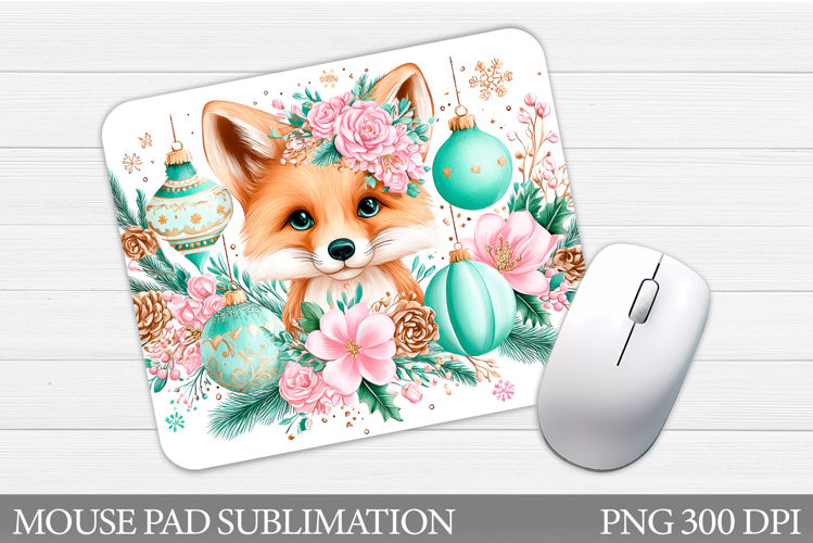Christmas Fox Mouse Pad. Christmas Mouse Pad Sublimation