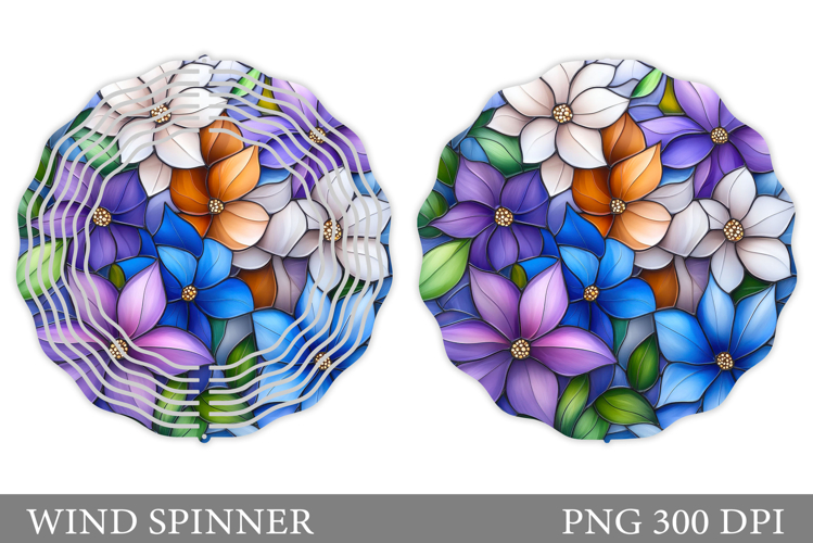 Flowers Wind Spinner Design. Floral Wind Spinner Sublimation