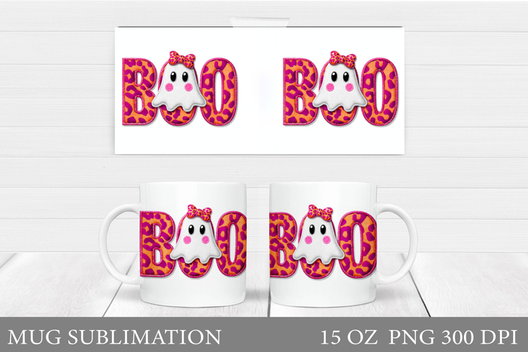 Boo Mug Sublimation. Halloween Mug Design