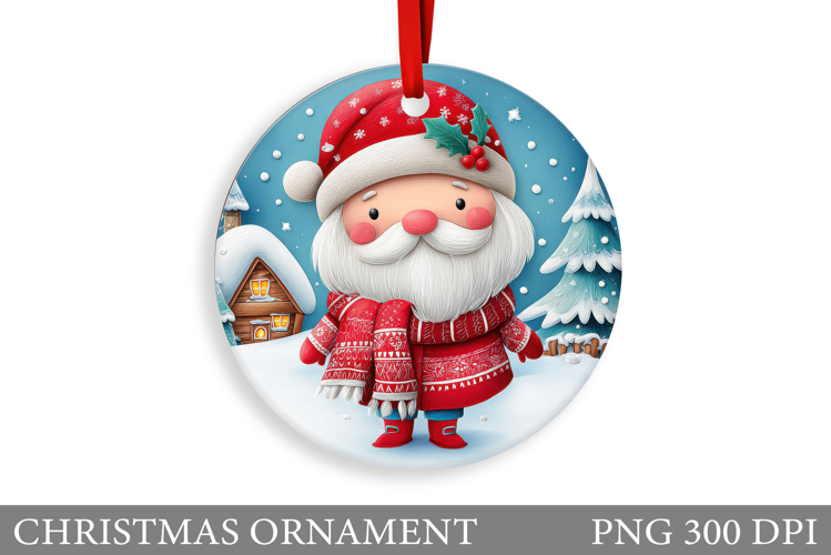 Cute Santa Claus Christmas Ornament. Santa Claus Sublimation