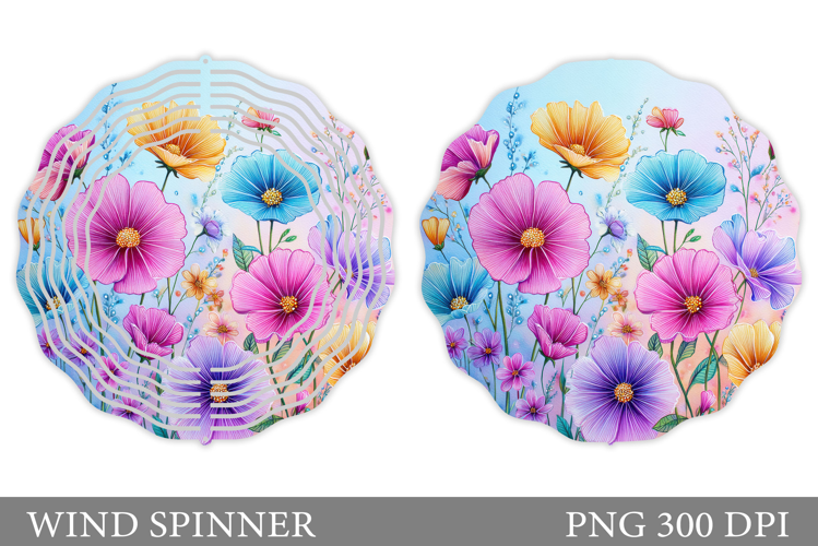 Wildflowers Wind Spinner. Floral Wind Spinner Sublimation