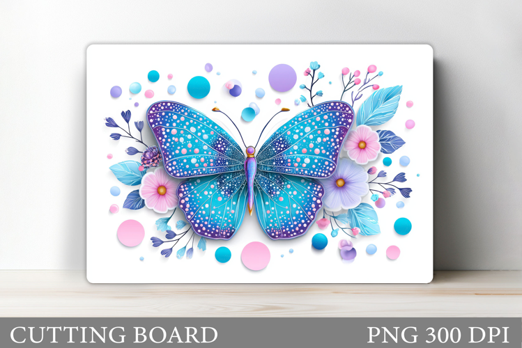 Butterfly Cutting Board. Flowers Cutting Board Sublimation
