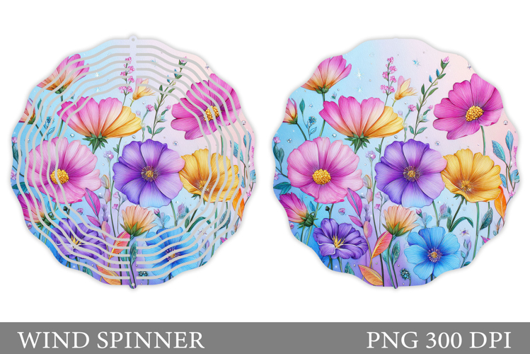 Flowers Wind Spinner Design. Wildflowers Wind Spinner