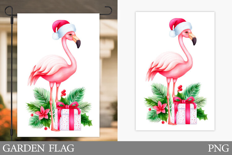Christmas Flamingo Kitchen Towel. Christmas Kitchen Towel example image 1