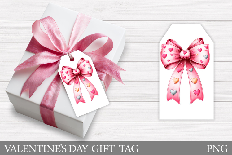 Bow Gift Tag Printable. Valentines Gift Tag Design