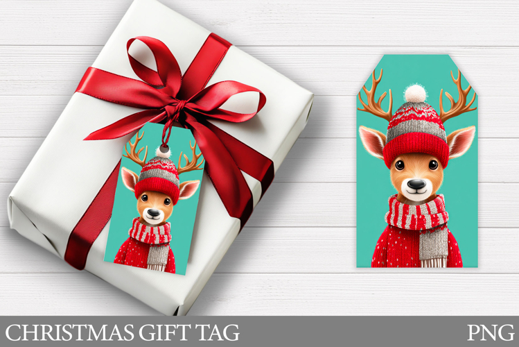 Christmas Deer Gift Tag . Christmas Gift Tag Design