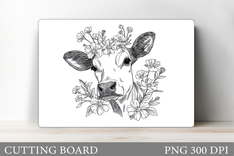 Cow Cutting Board Design. Cow Kitchen Cutting Board example image 1