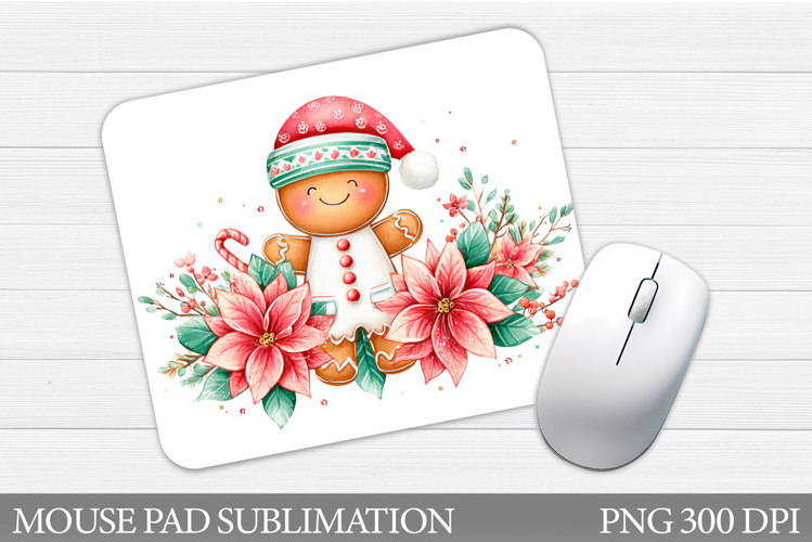 Cute Gingerbread Mouse Pad. Christmas Mouse Pad Design