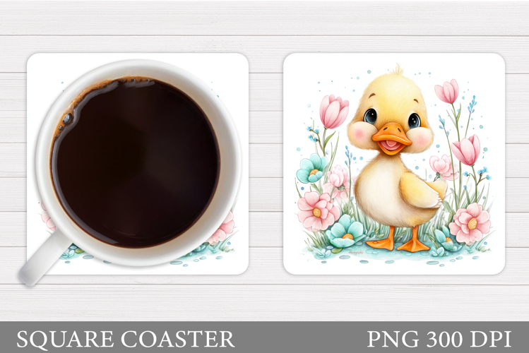 Spring Duck Coaster Design. Spring Coaster Sublimation