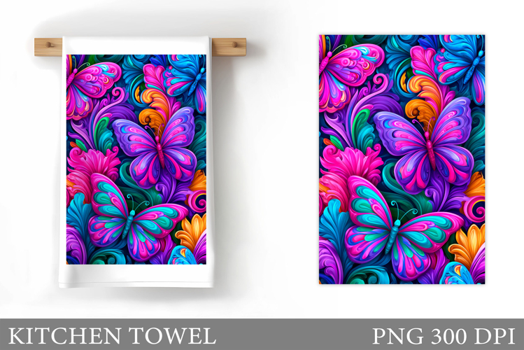 Butterfly Kitchen Towel Design. Butterfly Sublimation