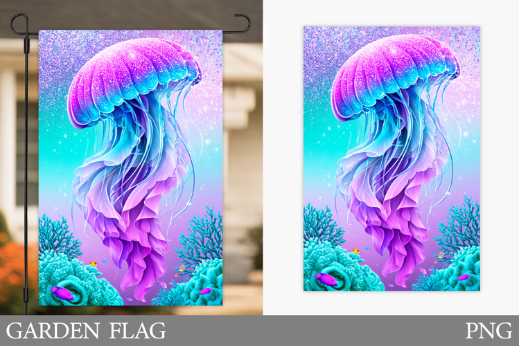 Jellyfish Garden Flag Design. Jellyfish Sublimation