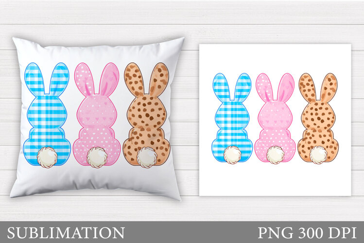 Spring Bunny Pillow Design. Bunny Sublimation example image 1