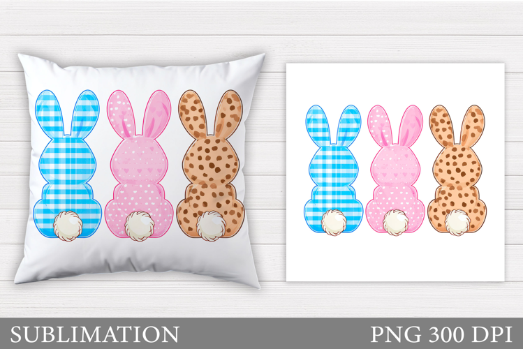 Spring Bunny Pillow Design. Bunny Sublimation