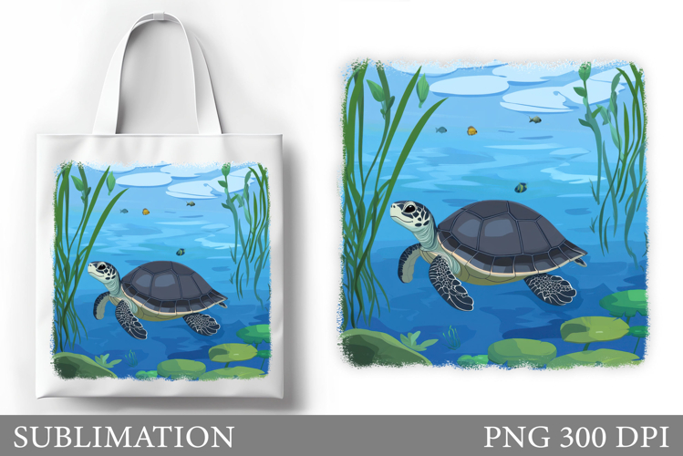 Turtle Tote Bag Sublimation. Sea Turtle Sublimation