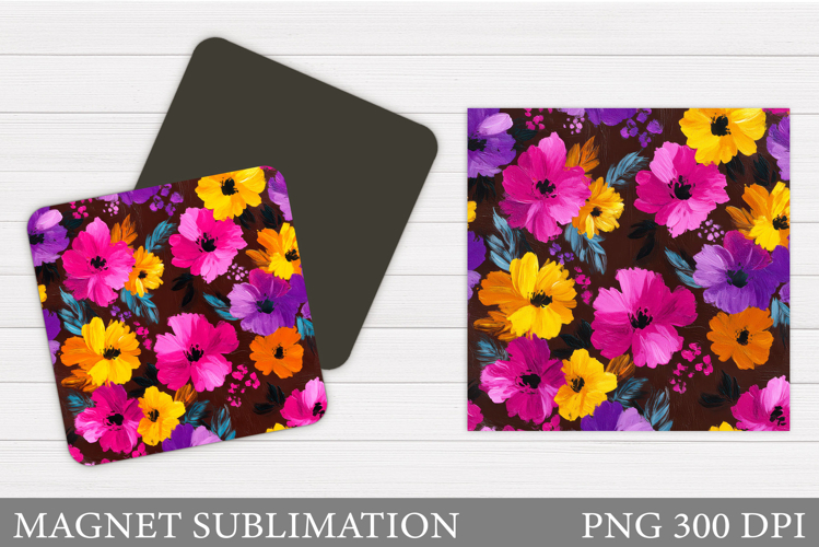Flowers Magnet Sublimation. Floral Magnet Design