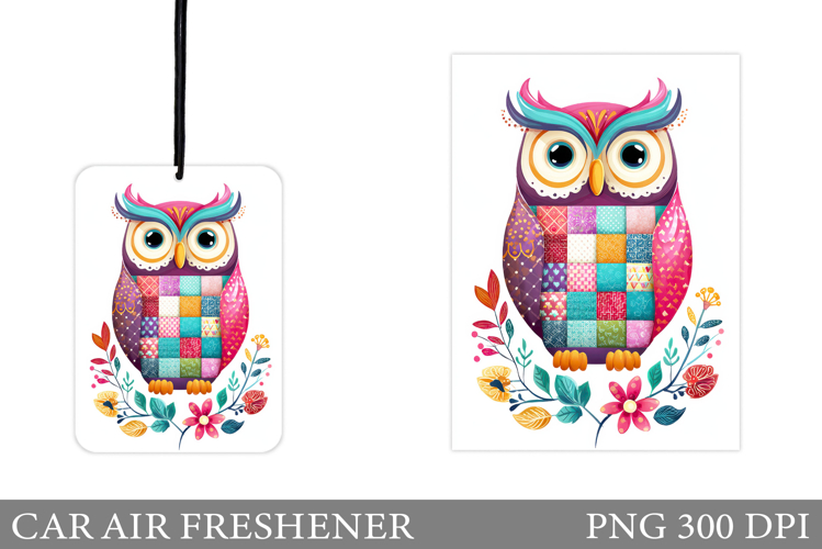 Owl Car Air Freshener Design. Cute Owl Car Air Freshener