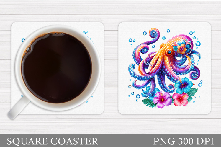 Octopus Coaster Design. Octopus Coaster Sublimation
