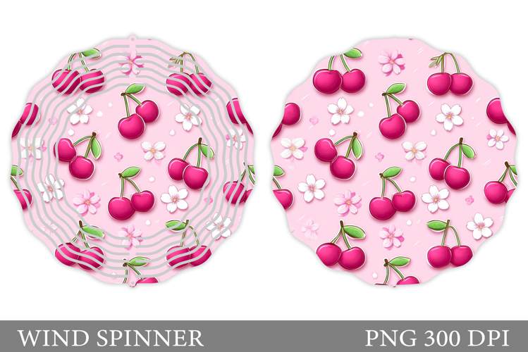 Cherry Wind Spinner Design. Flowers Wind Spinner Sublimation