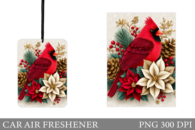 Cardinal Car Air Freshener. Christmas Car Air Freshener