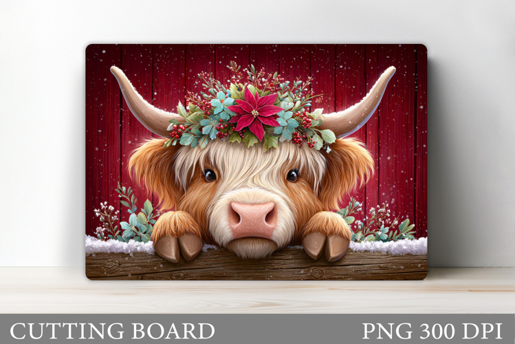 Christmas Cow Cutting Board. Christmas Cutting Board