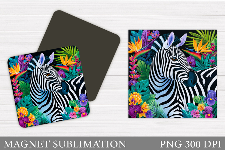 Zebra Magnet Design. Summer Zebra Magnet Sublimation