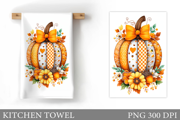 Pumpkin Kitchen Towel. Fall Kitchen Towel Sublimation
