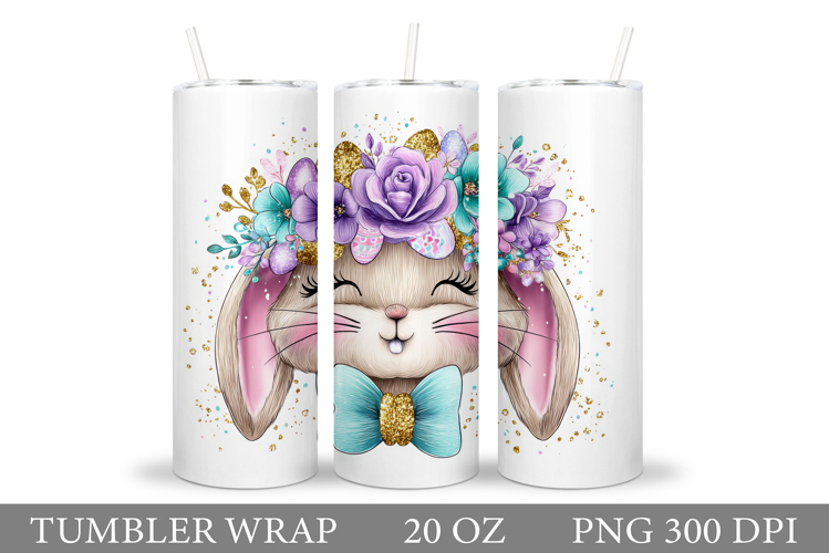 Cute Bunny Tumbler Design. Bunny Sublimation
