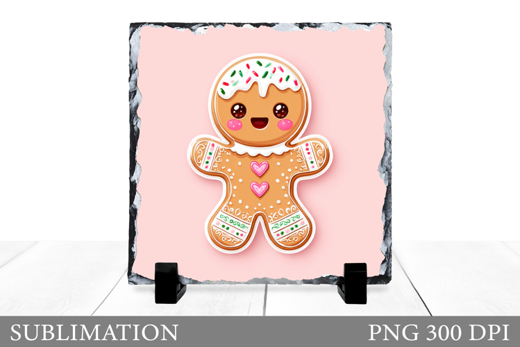 Cute Gingerbread Sublimation. Gingerbread Slate Design