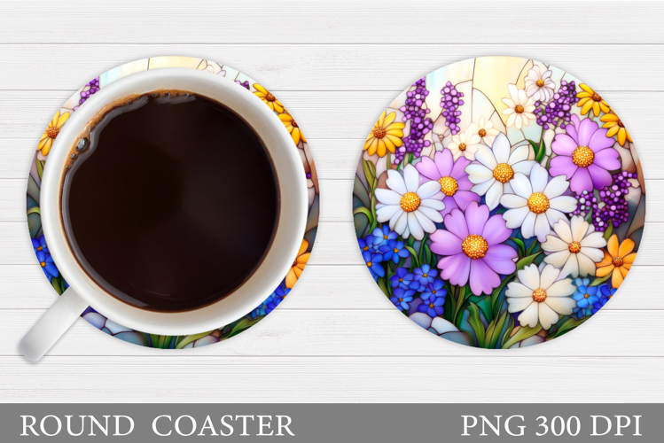 Wildflowers Coaster Design. Flowers Coaster Sublimation