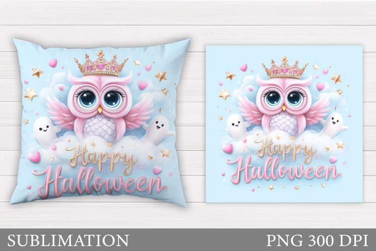 Cute Owl Pillow Design. Halloween Pillow Sublimation