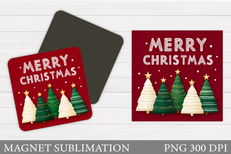 Merry Christmas Magnet Design. Christmas Magnet Sublimation