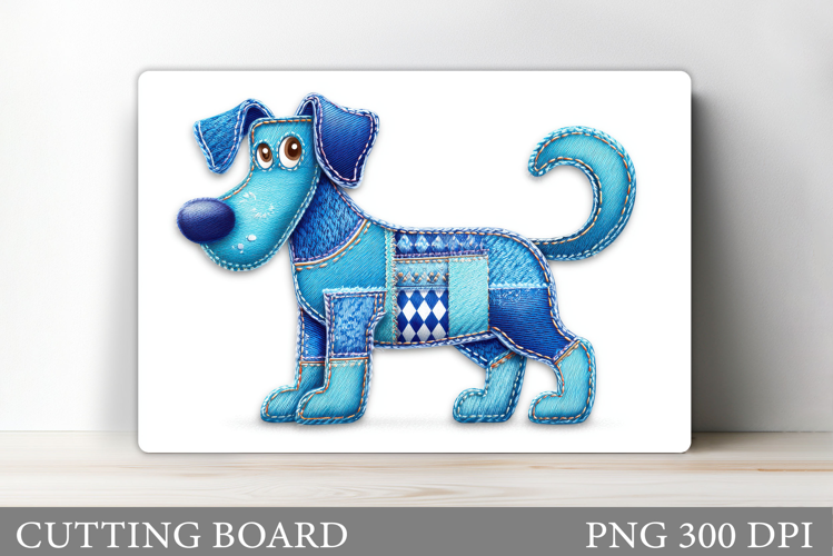 Patchwork Dog Cutting Board. Patchwork Dog Sublimation