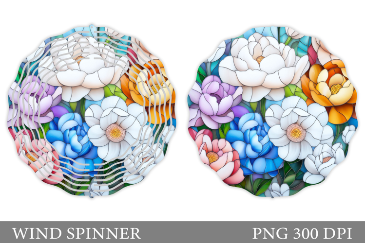 Flowers Wind Spinner Design. Floral Wind Spinner Sublimation