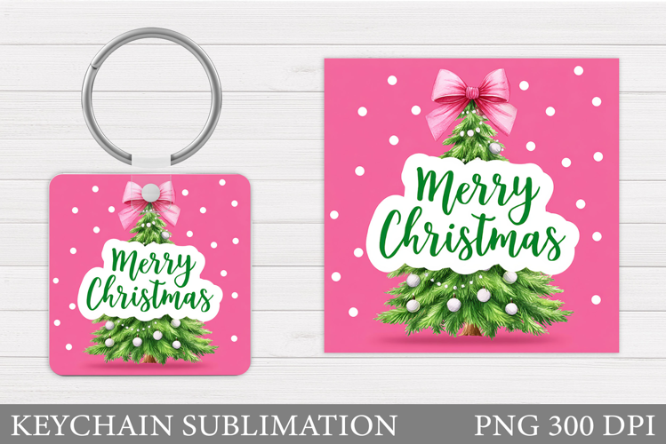 Christmas Tree Keychain. Christmas Keychain Sublimation