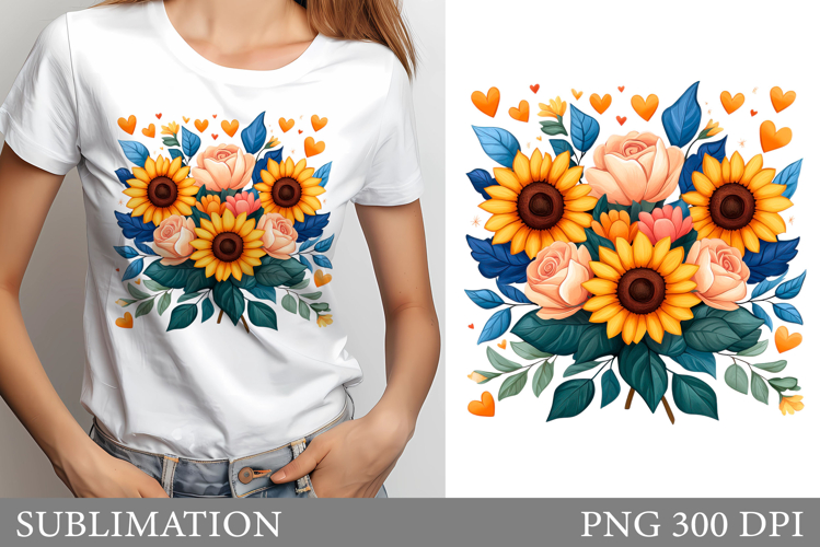 Flowers Sublimation. Flowers T-Shirt Design