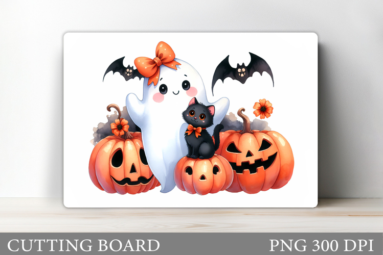 Ghost Cutting Board Sublimation. Halloween Cutting Board
