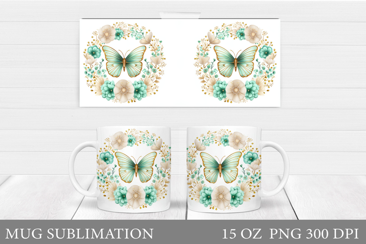 Butterfly Mug Design. Butterfliy Mug Sublimation