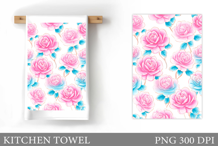 Roses Kitchen Towel. Flowers Kitchen Towel Design