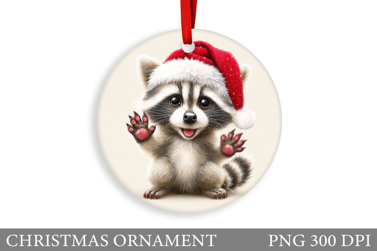 Cute Raccoon Christmas Ornament. Christmas Ornament Design