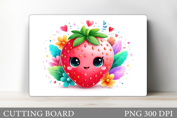 Cute Strawberry Cutting Board. Cute Strawberry Sublimation
