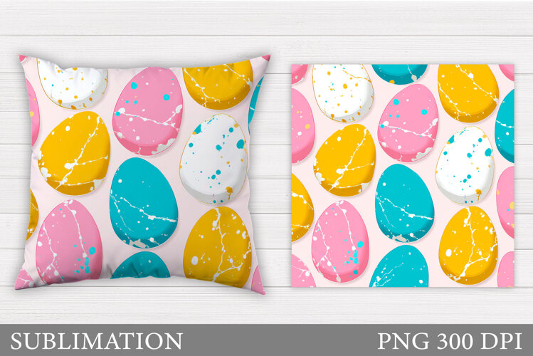 Easter Eggs Pillow Design. Easter Pillow Sublimation example image 1