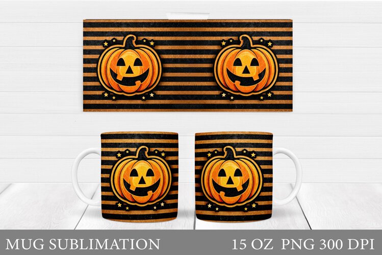 Halloween Pumpkin Mug Design. Halloween Mug Sublimation example image 1