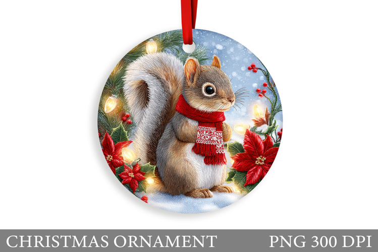 Cute Squirrel Christmas Ornament. Christmas Ornament Design