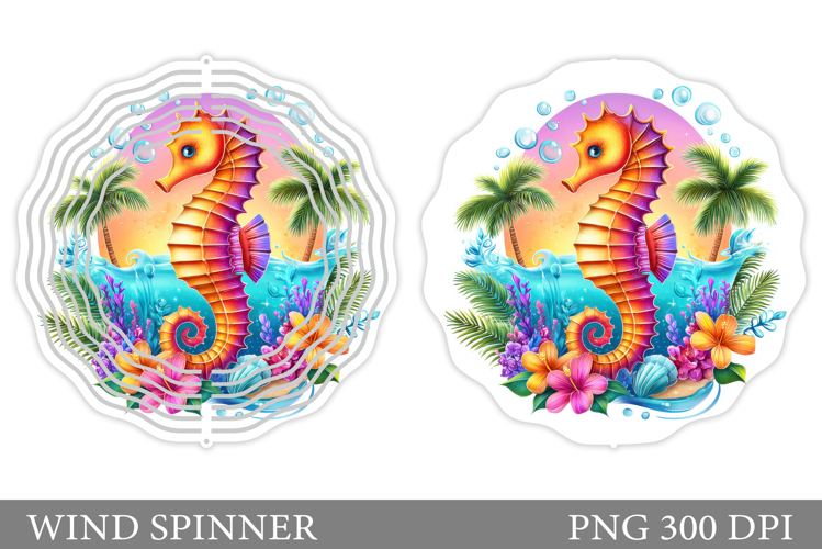 Seahorse Wind Spinner Sublimation. Sea Wind Spinner Design