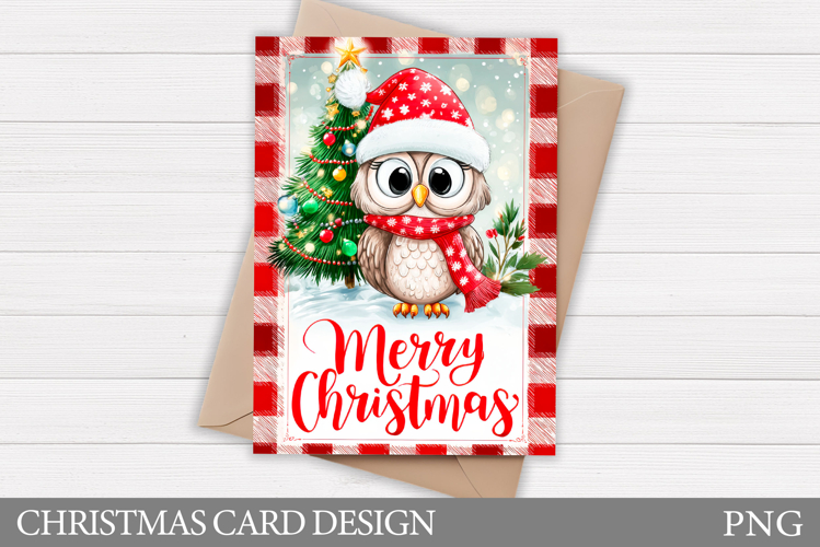 Christmas Owl Card Design. Christmas Card Printable