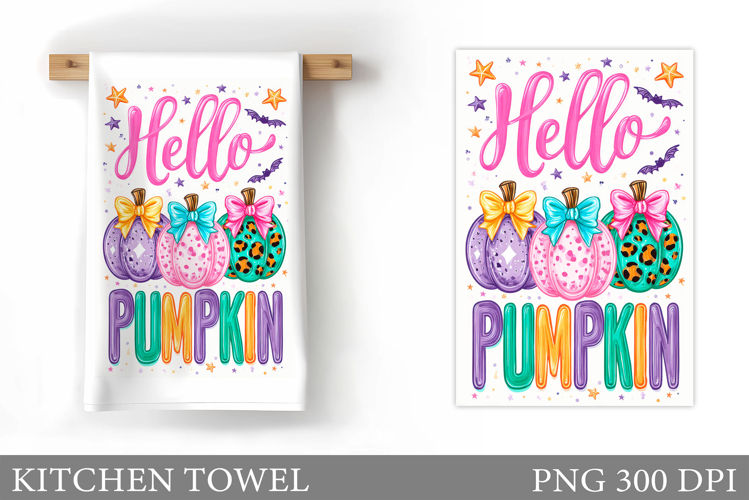 Pumpkin Kitchen Towel. Fall Kitchen Towel Sublimation